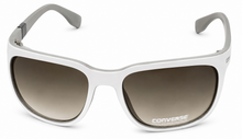 Load image into Gallery viewer, Converse Mens Matte White Gray Rectangle Wrap Plastic Sunglass, H118
