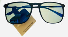 Load image into Gallery viewer, Lucky Brand Mens Black Plastic Rectangle Sunglass, Blue Flash Alexander
