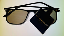 Load image into Gallery viewer, Lucky Brand Mens Black Plastic Rectangle Sunglass, Blue Flash Alexander
