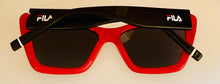Load image into Gallery viewer, Fila Unisex Sunglasses Plastic Black Cateye, Gradient Lens. SF9481. Red

