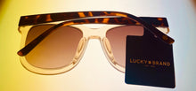 Load image into Gallery viewer, Lucky Brand Womens Plastic Taupe Large Square Sunglass, Gradient Lens D2006
