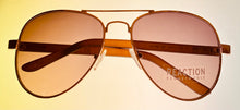 Load image into Gallery viewer, Kenneth Cole Reaction Mens Sunglass Gold Metal Aviator, Gradient Lens KC1302 28F
