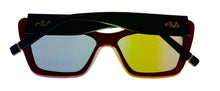 Load image into Gallery viewer, Fila Unisex Sunglasses Plastic Black Cateye, Gradient Lens. SF9481. Red
