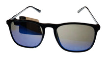 Load image into Gallery viewer, Lucky Brand Mens Black Plastic Rectangle Sunglass, Blue Flash Alexander
