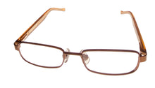 Load image into Gallery viewer, Lucky Brand Mens Ophthalmic Eyeglass Rectangle Brown Metal Zipper 47mm
