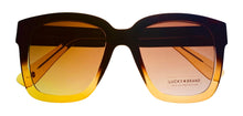 Load image into Gallery viewer, Lucky Brand Unisex Oversized Square Plastic Sunglass Sycamore, Brown Yellow Gradient
