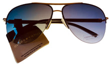 Load image into Gallery viewer, Lucky Brand Gold Mens Metal Aviator, Blue Gradient Lens Clemente
