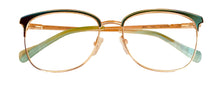 Load image into Gallery viewer, Lucky Womens Ophthalmic Eyeglass Soft Rectangle Teal Gold Metal D514 52mm
