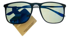 Load image into Gallery viewer, Lucky Brand Mens Black Plastic Rectangle Sunglass, Blue Flash Alexander
