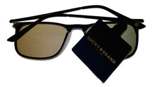 Load image into Gallery viewer, Lucky Brand Mens Black Plastic Rectangle Sunglass, Blue Flash Alexander
