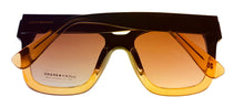 Load image into Gallery viewer, Lucky Brand Unisex Oversized Square Plastic Sunglass Sycamore, Brown Yellow Gradient

