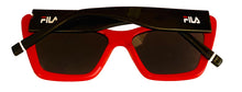 Load image into Gallery viewer, Fila Unisex Sunglasses Plastic Black Cateye, Gradient Lens. SF9481. Red
