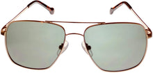 Load image into Gallery viewer, Converse Mens Gold Metal Rectangle Aviator Sunglass, Green Lens H080 Converse
