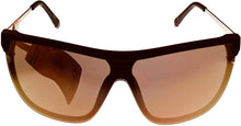 Load image into Gallery viewer, Fila Mens Matte Brown Rectangle Shield Plastic Wrap Sunglass, Flash Lens SF9343 U28V Fila
