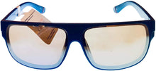 Load image into Gallery viewer, Fila Mens Matte Blue Rectangle Shield Plastic Wrap Sunglass, Flash Lens SF9336 C03X Fila
