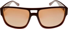 Load image into Gallery viewer, Fila Mens Matte Brown Gradient Rectangle Plastic Wrap Sunglass, Flash Lens SF9344 2ASX Fila
