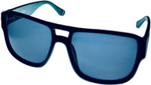 Load image into Gallery viewer, Fila Mens Matte Blue, Silver Single Top Bar Soft Square Sunglass SF9335 0C03
