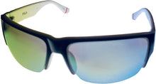 Load image into Gallery viewer, Fila Mens Black White Plastic Rectangle Rimless Wrap Sunglass, Flash Lens SF9340. Z42A Fila
