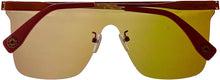Load image into Gallery viewer, Converse Mens Flat Front Mount Rose Gold Metal Shield Sunglass, Gold Flash Lens H119
