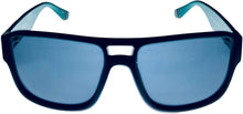 Load image into Gallery viewer, Fila Mens Matte Blue Black Rectangle Plastic Wrap Sunglass, Blue Flash Lens SF9344 U66V Fila
