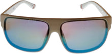 Load image into Gallery viewer, Fila Mens White Rectangle Plastic Wrap Sunglass, Flash Lens SF9336 6VCG Fila
