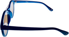 Load image into Gallery viewer, Fila Mens Matte Blue Silver Double Top Bar Soft Round Sunglass SF9334 C03X

