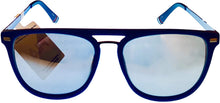 Load image into Gallery viewer, Fila Mens Matte Blue Soft Square Metal Sunglass, Flash Lens SF9341 C03X
