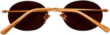 Load image into Gallery viewer, Isaac Mizrahi Womens Gold Black White Oval Metal Sunglass IM31260 BR Isaac Mizrahi
