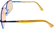 Load image into Gallery viewer, Fila Mens Blue Metal Aviator Sunglass, Yellow Lens SF9980. 0SCW Fila

