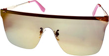 Load image into Gallery viewer, Converse Mens Flat Front Mount Rose Gold Metal Shield Sunglass, Gold Flash Lens H119
