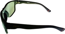 Load image into Gallery viewer, Fila Mens Matte Black Rectangle Plastic Wrap Sunglass, Flash Lens SF9337. U28G Fila
