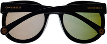 Load image into Gallery viewer, Converse Womens Black Plastic Round Sunglass, Silver Flash Lens H084
