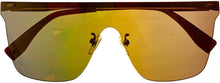 Load image into Gallery viewer, Converse Mens Flat Front Mount Rose Gold Metal Shield Sunglass, Gold Flash Lens H119
