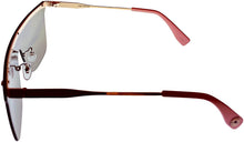 Load image into Gallery viewer, Converse Mens Flat Front Mount Rose Gold Metal Shield Sunglass, Gold Flash Lens H119
