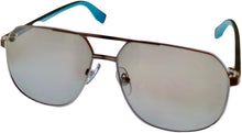 Load image into Gallery viewer, Converse Mens Silver Teal Metal Rectangle Aviator Sunglass, Flash Lens H116
