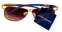 Load image into Gallery viewer, Lucky Brand Gold Mens Metal Aviator, Blue Gradient Lens Clemente
