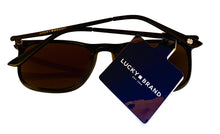 Load image into Gallery viewer, Lucky Brand Mens Black Plastic Rectangle Sunglass, Blue Flash Alexander
