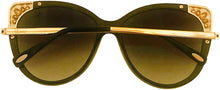 Load image into Gallery viewer, Chopard Womens Black Gold Plastic Cateye Sunglass SCH233 700
