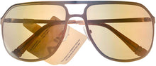 Load image into Gallery viewer, Fila Mens Matte Gold Square Aviator Sunglass SF9946 648X
