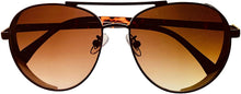 Load image into Gallery viewer, Isaac Mizrahi Womens Dk Brown Metal Fashion Aviator Sunglass IM31257 TT Isaac Mizrahi
