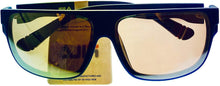 Load image into Gallery viewer, Fila Mens Matte Blue Rectangle Shield Plastic Wrap Sunglass, Flash Lens SF9336 C03X Fila
