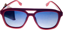 Load image into Gallery viewer, Converse Mens Matte Red Plastic Rectangle Top Brow Aviator Sunglass, Gradient Lens H108 Converse
