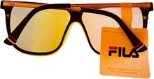 Load image into Gallery viewer, Fila Mens Matte Brown Rectangle Shield Plastic Wrap Sunglass, Flash Lens SF9343 U28V Fila
