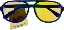 Load image into Gallery viewer, Fila Mens Plastic Matt Blue Rectangle Aviator Sunglass, Blue Flash Lens SF9339 C03B Fila
