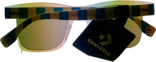 Load image into Gallery viewer, Converse Mens Square Plastic Crystal Black Sunglass, Blue Flash Lens H106 Converse
