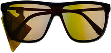 Load image into Gallery viewer, Fila Mens Blue Silver Rectangle Shield Plastic Wrap Sunglass, Smoke Flash Lens SF9343 C03X Fila
