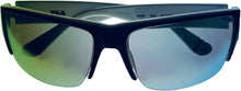 Load image into Gallery viewer, Fila Mens Black White Plastic Rectangle Rimless Wrap Sunglass, Flash Lens SF9340. Z42A Fila
