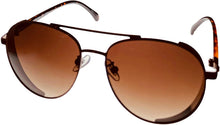 Load image into Gallery viewer, Isaac Mizrahi Womens Dk Brown Metal Fashion Aviator Sunglass IM31257 TT Isaac Mizrahi

