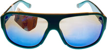 Load image into Gallery viewer, Fila Mens Plastic Matt Dark Green Rectangle Aviator Sunglass, Blue Flash Lens SF9346 B56B
