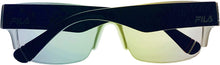 Load image into Gallery viewer, Fila Mens Black White Plastic Rectangle Rimless Wrap Sunglass, Flash Lens SF9340. Z42A Fila
